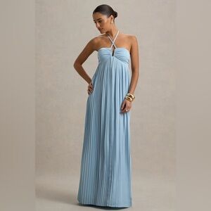 Club L London  Blue Halter Maxi Dress